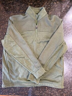 Men's Calloway Olive Quarter-Zip Ribbed Sweater